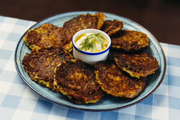 Zucchini fritters.