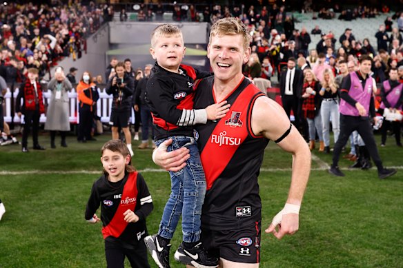 Michael Hurley runs out for his last game.