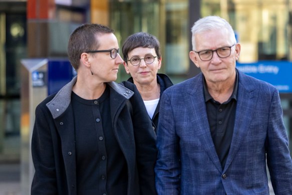 Sophie Galaise (centre), former managing director of the MSO, leaving the Federal Court in May.