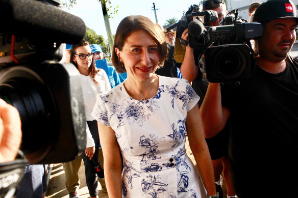 NSW Premier Gladys Berejiklian voting in Willoughby in the 2019 election.