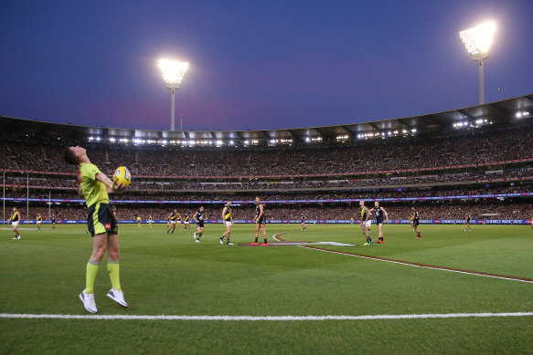 The Richmond-Carlton season opener in 2020 was a lot different to the one pictured here, in 2019.