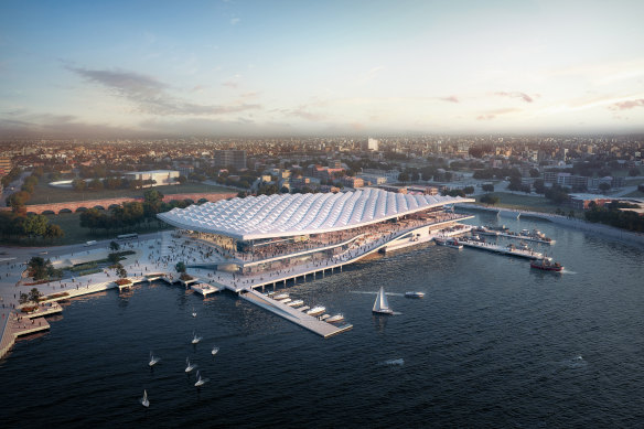 A design by 3XN and BVN for the redeveloped Sydney Fish Market.