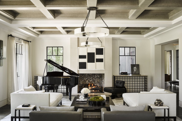 The piano proudly displayed in the living room is a gift from Kourtney Kardashian’s mother, Kris Jenner.
