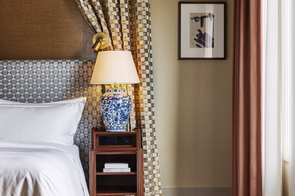 The rooms are decorated with rich, natural materials, antiques and bespoke furniture.
