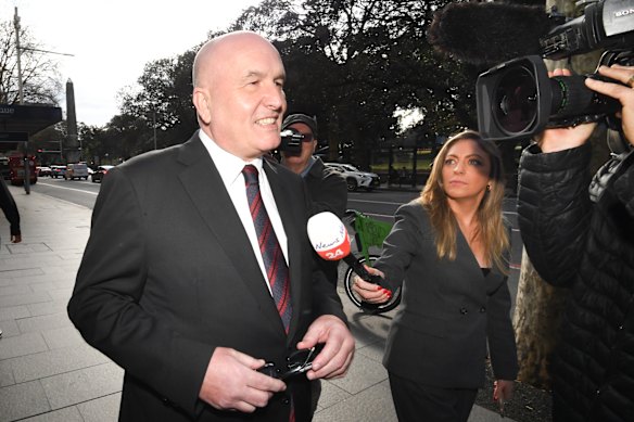 David Elliott, who is not accused of any wrongdoing, arrives at the ICAC on Friday.