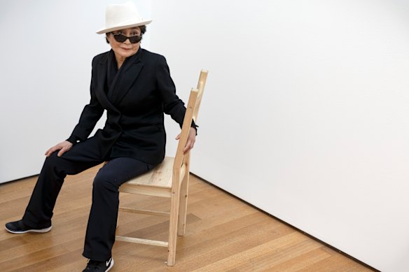 Ono at a retrospective of her work at MoMA in New York, 2015.