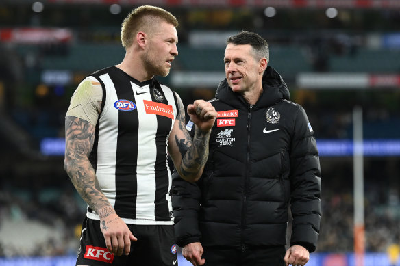 De Goey and Pies coach Craig McRae.