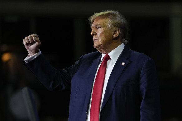 Donald Trump at a campaign event in New Hampshire.