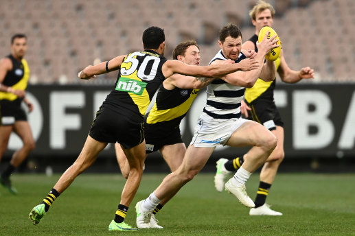 Patrick Dangerfield has been one of his side’s best players in the first half.