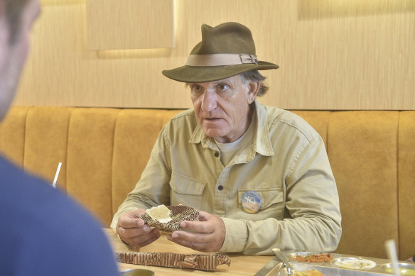 Blaine Gibson with a piece of debris believed to be from missing Malaysia Airlines flight 370.