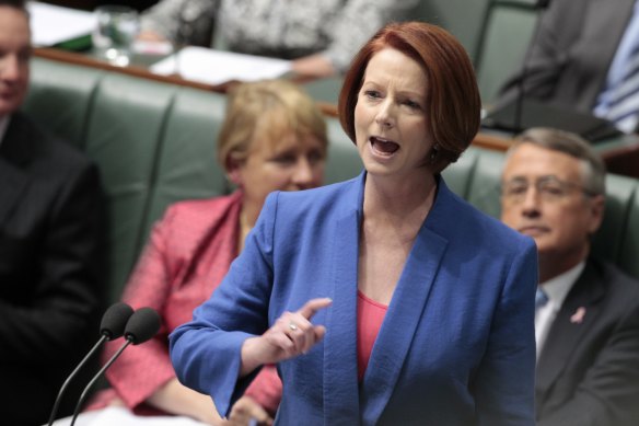 Julia Gillard delivers her famous misogyny speech against then lead of the opposition Tony Abbott.