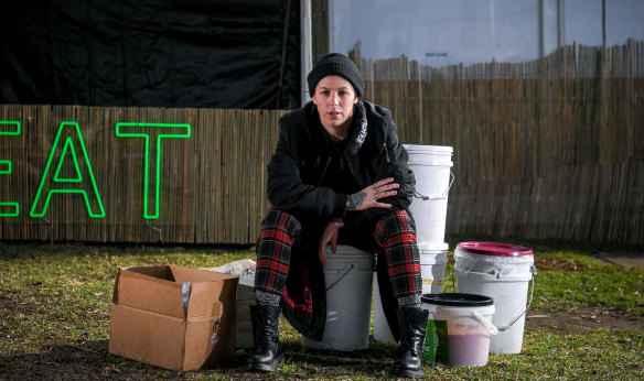 Shannon Martinez, of Smith & Daughters, is pictured at Sidney Myer Music Bowl after Rising was cancelled because of Melbourne’s fourth lockdown in May.