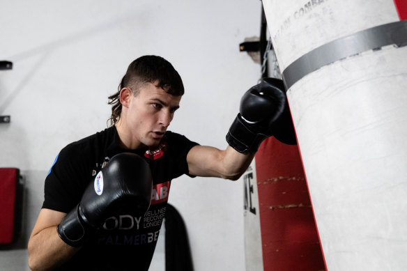 Harry Garside training at Bondi Boxing Club in May last year.