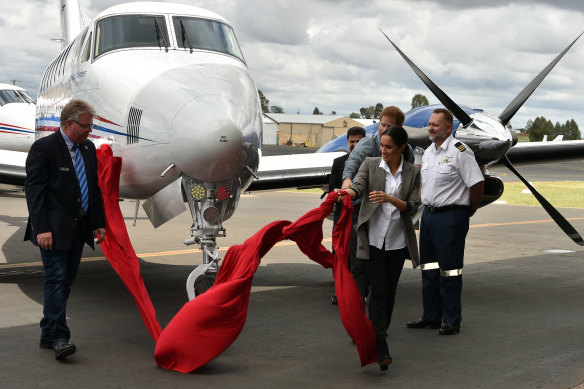 Prince Harry and his wife Meghan, Duchess of Sussex, at Dubbo Airport about 18 months ago.