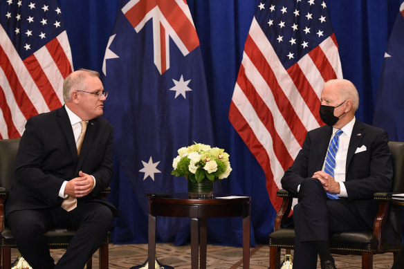 President Joe Biden meets  Australian Prime Minister Scott Morrison this week. 