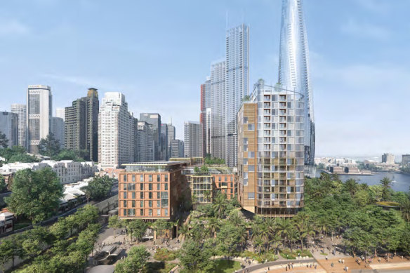 The planned 20-storey residential tower, on the right in this artist’s impression, has been a lightning rod for community opposition.