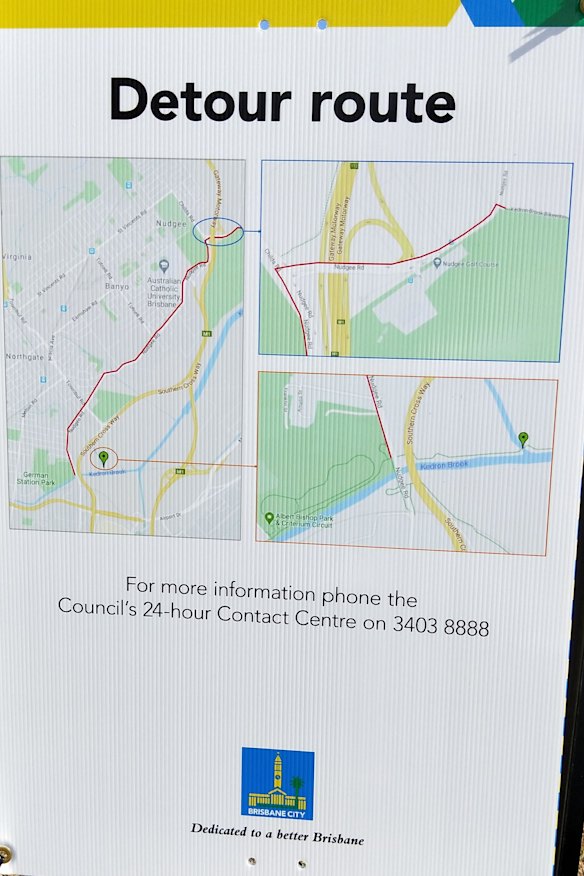 The proposed detour requires cyclists to travel along a busy road.