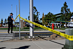 Police tape is placed outside Silver Rail Elementary school, where a shooting took place.