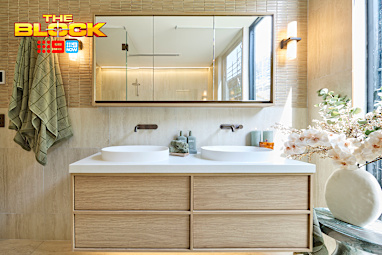 EMBARGO 16/8/2026 8:45PM THE BLOCK 2026: Adam and Jolene’s Family Bathroom