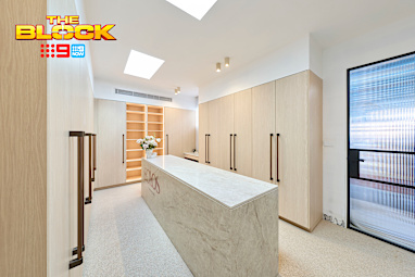 EMBARGO 23/8/2026 8:45PM The Block 2026 Week 3 Room Reveal Lisa and Rosco Main Bedroom and walk-in wardrobe