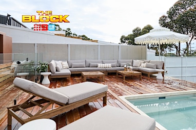 Room Reveal: Courtney and Sev’s Outdoor Terrace and Pool