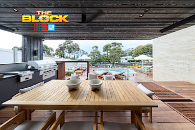 Room Reveal: Courtney and Sev’s Outdoor Terrace and Pool