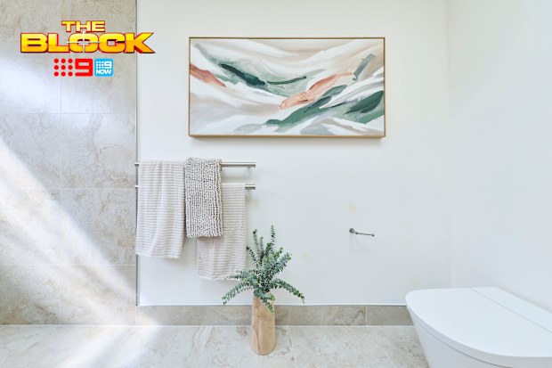 EMBARGO 30/8/2026 8:40PM THE BLOCK 2026 Rick and Tayla House 5 Main Ensuite