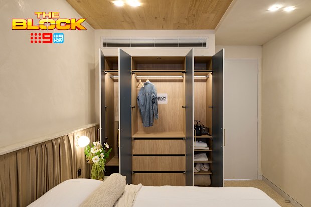 EMBARGOED 09/08/2026 9PM The Block 2026 Week 1 guest bedroom House 3 Courtney and Sev