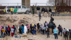 People from Mexico at the US border in Texas.