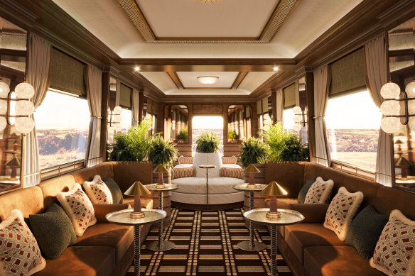 The bar within the Observation Car – the train’s social hub.