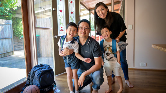 Phoebe Tan, with husband Adrian and their sons Aiuden-James and Lucas.
