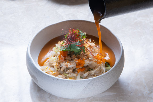 Farang kwai teow (“white boy noodles”) are served with a lobster sauce.