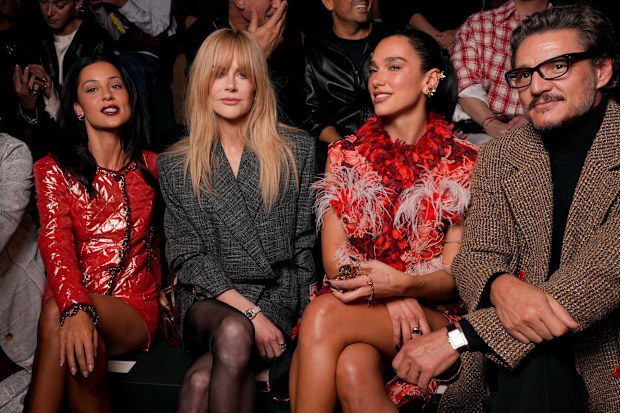 Alexa Demie, Nicole Kidman, Dua Lipa and Pedro Pascal at the Chanel fashion show as a part of Paris RTW Spring/Summer 2027 fashion week on October 05, 2026 in Paris, France.