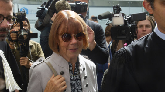 Gisele Pelicot arrives at the Avignon courthouse, in Avignon, southern France, for one of many hearings.