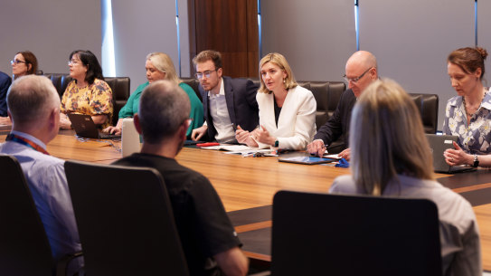 Health Minister Shannon Fentiman meets with the heads of emergency departments on Friday.