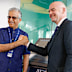 Asia Football Confederation President Salman Bin Ibrahim Al-Khalifa, left, poses with FIFA President Gianni Infantino during an inauguration ceremony for the new building of the Asia Football Confederation in Kuala Lumpur, Malaysia Tuesday, Oct. 30, 2018.
