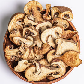 Dried porcini mushrooms add intense savoury flavours.