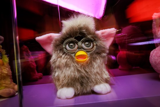 A Furby on display as part of Furby Chorus and Friends for Rising festival. 