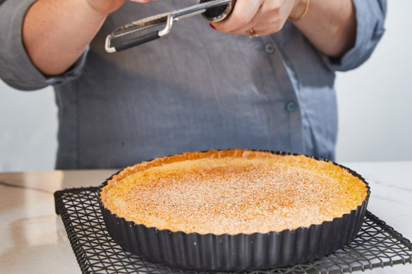 Bake the pastry shell until golden, then fill with your favourite tart filling.