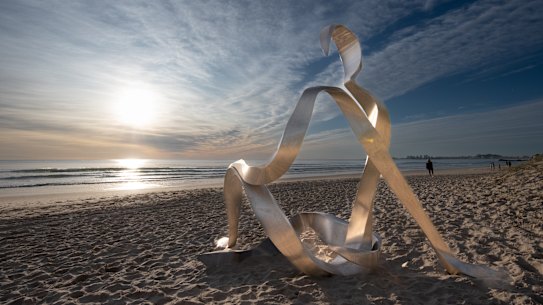 Matt Turley’s sculpture On Reflection, from the Swell Sculpture Festival 2022.
