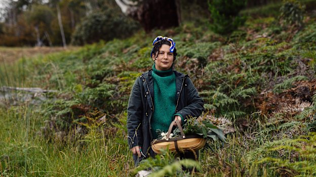 Gregory at home in the Huon Valley, south of Hobart. “I’m trying to find a way between my background in fancy restaurants and ... wandering wild in Tasmania,” she says of her new venture.