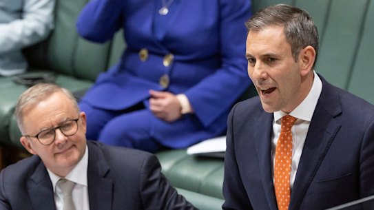 Anthony Albanese and Jim Chalmers in their first question time as PM and Treasurer. 