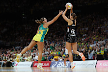 New Zealand’s Kelly Jackson gets an intercept.
