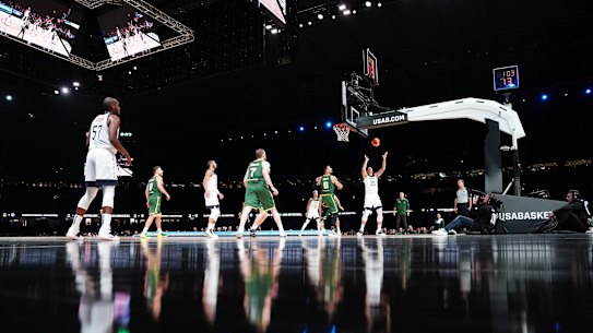 The Boomers v the US at Marvel Stadium: Many fans were unhappy with seating and views in the large arena.