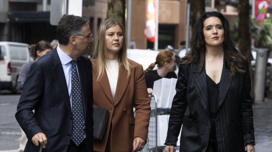 Brittany Higgins told the court that she gained consciousness when Bruce Lehrmann was lying on top of her.