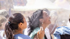 Moomba Crowds brave the heat to enjoy the Moomba festivities.