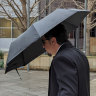 Former English teacher Vasilious Kafataris leaves Parramatta District Court on the first day of his trial.