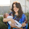 Alicia Walker with her newborn baby boy Heath.