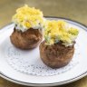 Profiteroles come bursting with spanner crab and creamy cod roe.