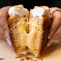 Lemon meringue croissant wheel at Calle Bakery.